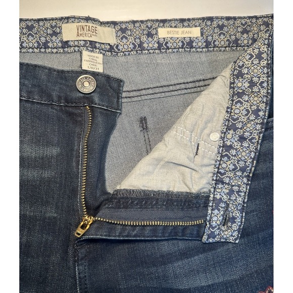 Vintage America Blues Jeans Women's Size 12/31 Bestie Embroidered Boho Aztec - Picture 13 of 14